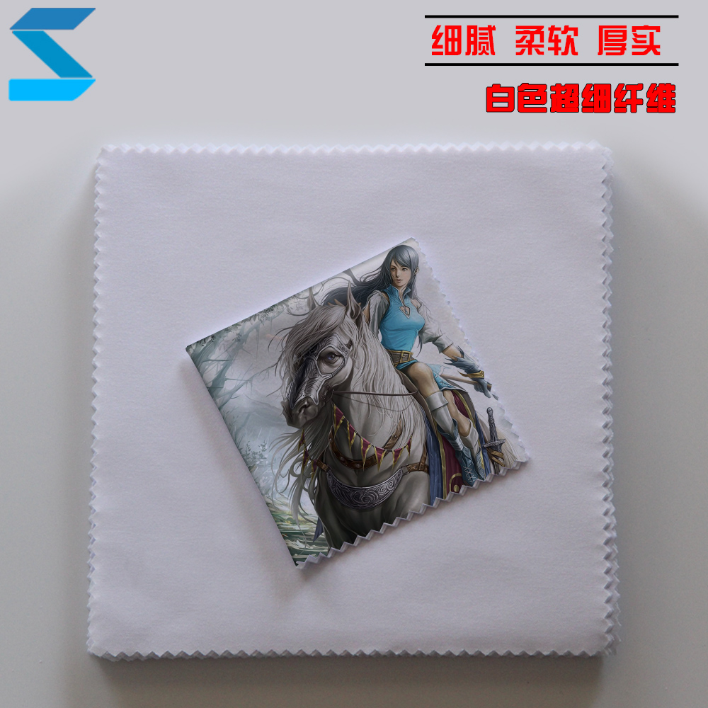 超细纤维眼镜布空白色热转印眼镜布擦琴布屏幕清洁布定制订做logo