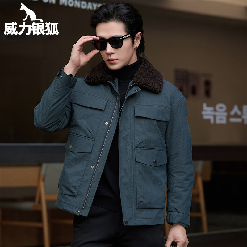 年轻款时尚派克服貂皮内胆皮草男