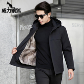 冬季 男士 灰貂派克服海宁整貂可拆卸内胆水貂皮草外套皮毛一体貂毛