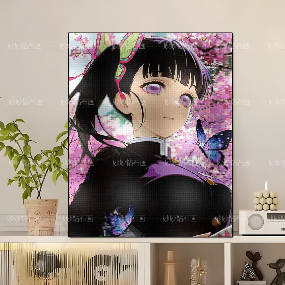 5D二次元香奈乎钻石画高颜值女孩高难度DIY手工动漫人物鬼灭之刃