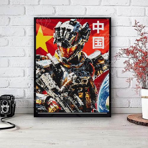 爱国主题三角洲威龙凌霄戍卫钻石贴画男生男孩手工diy点钻十字绣