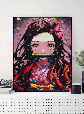 高颜值动漫祢豆子钻石贴画成人手工diy砖马赛克十字绣demonslayer