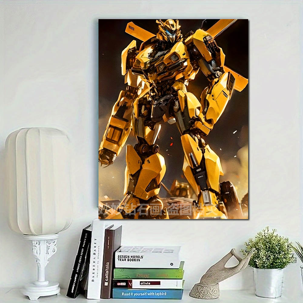 2026新款机器人大黄蜂钻石画儿童房男孩DIY手点钻十字绣变形金刚