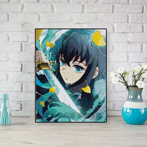 鬼灭之刃时透无一郎点钻石画儿童男孩DIY砖石马赛克刺绣动漫人物