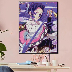 鬼灭之刃蝴蝶忍钻石画女孩成人DIY砖石点钻十字绣二次元动漫人物