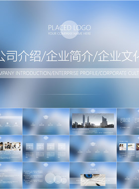 【动态PPT】IOS风格简洁朦胧唯美公司简介企业介绍动画PPT模板