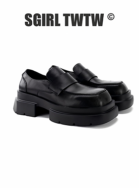 K628-1 SGIRLT WTW学院风松糕厚底乐福鞋女一脚蹬单鞋休闲小皮鞋