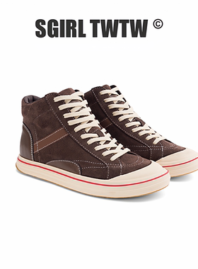 R369-2 SGIRLT WTW女鞋 时尚复古高帮拼接磨砂皮鞋简约百搭休闲鞋