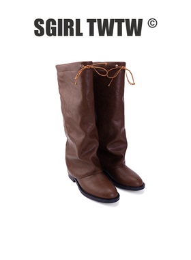 M366-1 SGIRLT WTW复古小个子内增高长筒靴平底裤管骑士靴