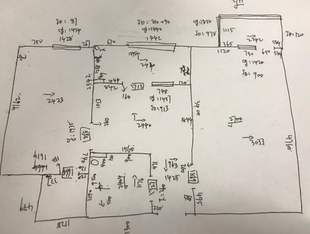量房服务设计师量房服务出具量房手稿cad图纸现场实拍图