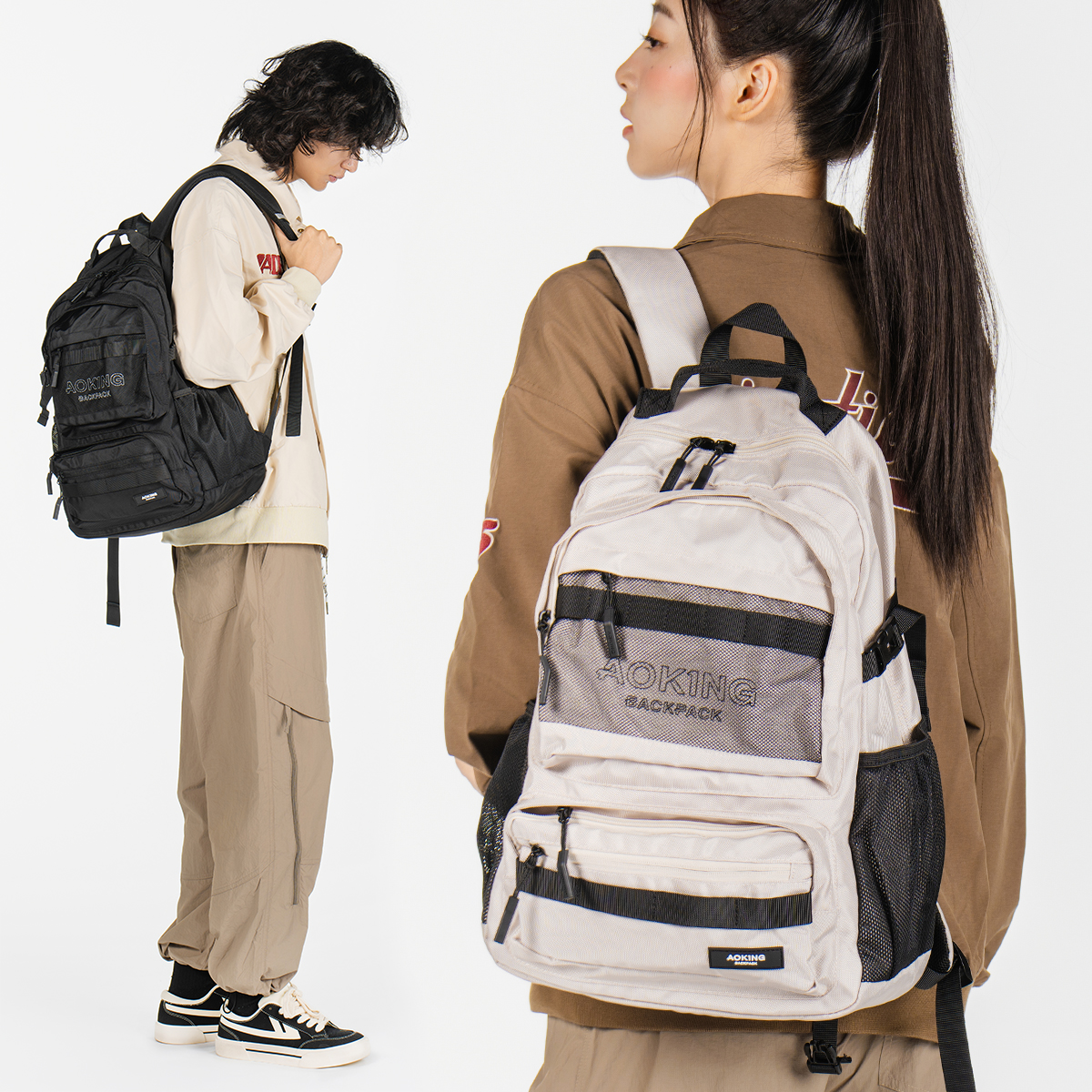 电玩汽水多隔层双肩包