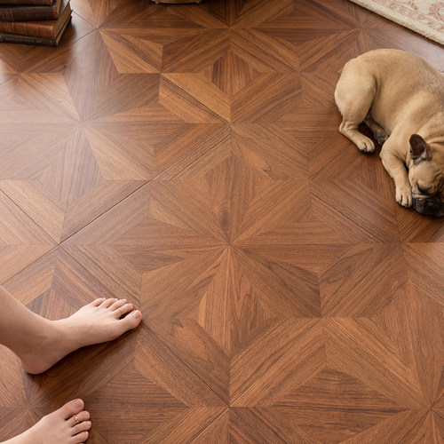 积加实木复合环保家装黑胡桃中古