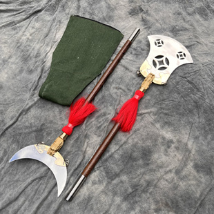 不锈钢月牙铲武术兵器沙增铲 鲁智深禅杖 影视道具方便铲武术器械