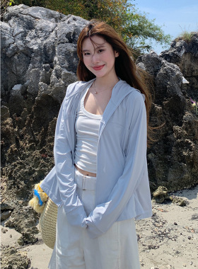 斗篷式黑胶帽檐防晒衣女全方位防晒冰丝凉感防紫外线宽松遮阳外套
