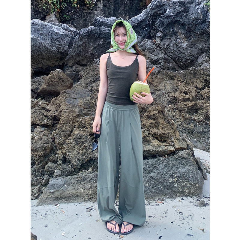 冰丝运动防晒裤女夏防紫外线空调裤垂感显瘦休闲裤防蚊透气束脚裤