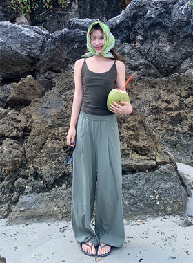 冰丝运动防晒裤女夏防紫外线空调裤垂感显瘦休闲裤防蚊透气束脚裤