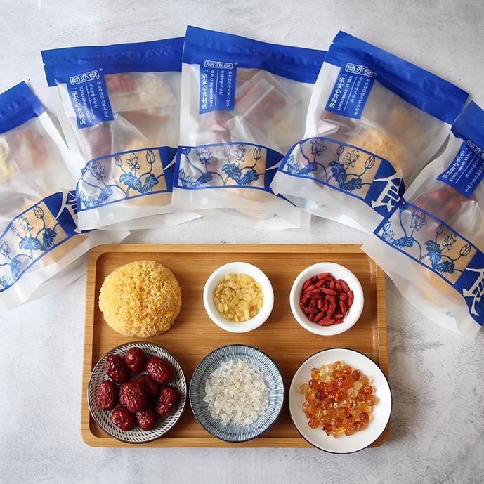 银耳桃胶皂角米组合装雪燕枸杞红枣干货云南特级甜汤材料羹小包装