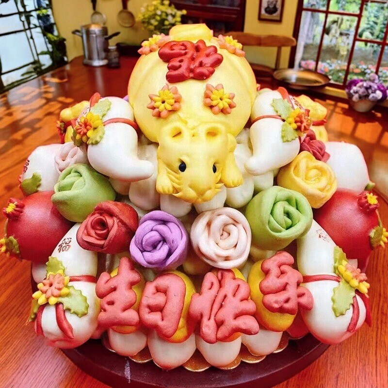 花饽饽老人寿桃12生肖生日蛋糕