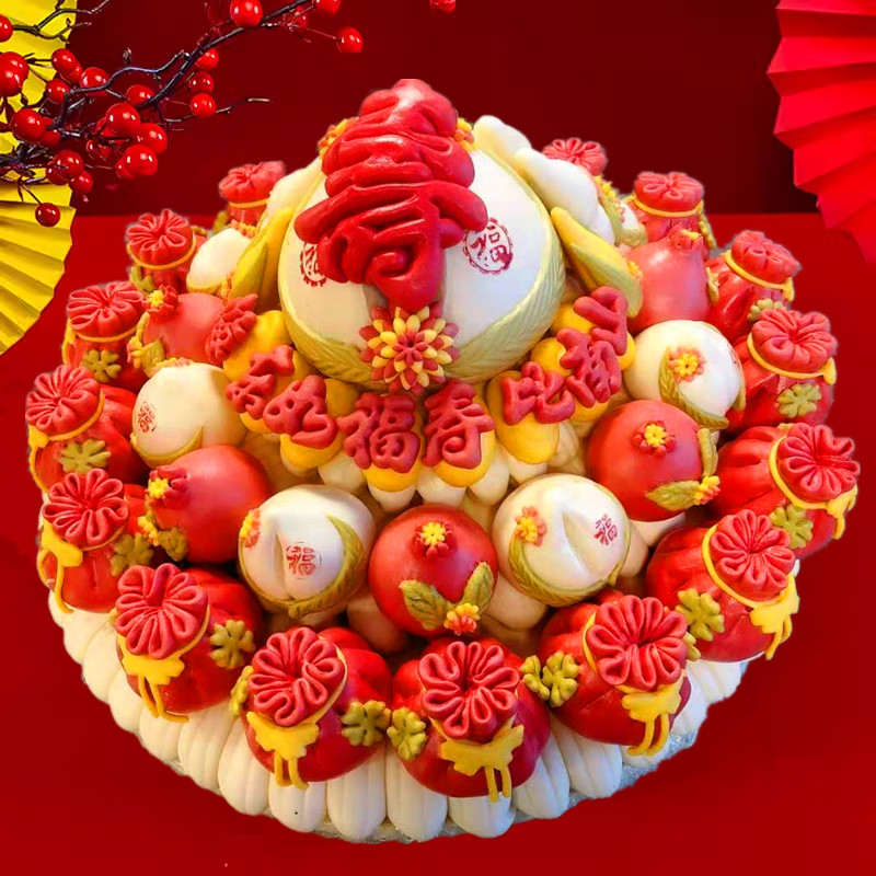 花饽饽老人祝寿寿桃馒头生日蛋糕