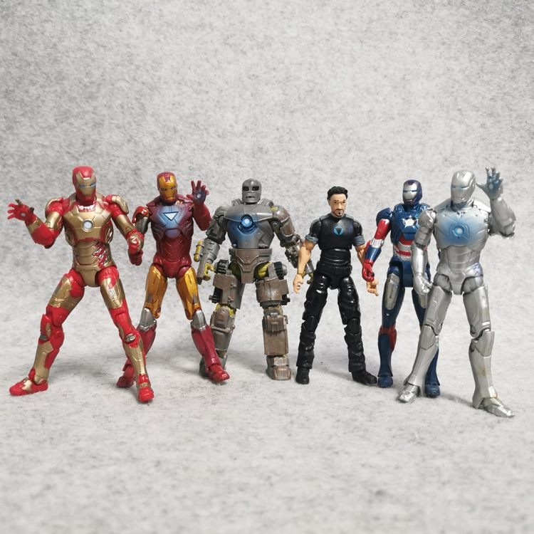 正版散货1:18 妇联MK1钢铁侠托尼3.75寸简易可动机器人偶玩具模型