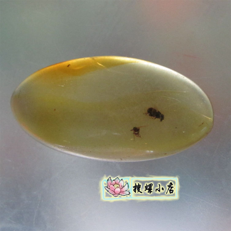 波罗的海天然虫珀戒面