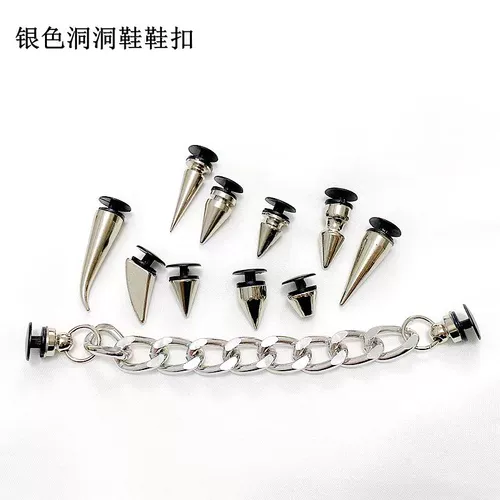 Аксессуар, металлическая цепь, пуля, серебряная пряжка для обуви, в стиле панк, DIY