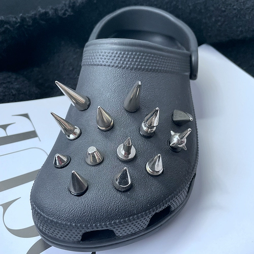 Аксессуар, металлическая цепь, пуля, серебряная пряжка для обуви, в стиле панк, DIY