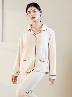 保暖加绒桑蚕丝家居服舒适女士