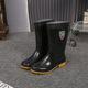 牛筋底防滑水鞋 耐磨工作水靴中筒套鞋 工地劳保雨靴 男士 中高筒雨鞋
