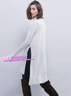 Free People 正品 高领长袖中长款T恤侧开叉纯色柔软显瘦修身