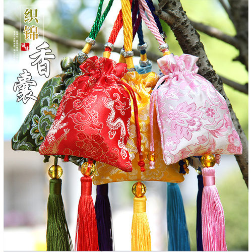 端午节中国风锦缎锦囊艾叶香囊空袋香包汽车挂件随身空袋子祈福袋