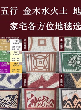 丝圈大门金木水火土五行地毯