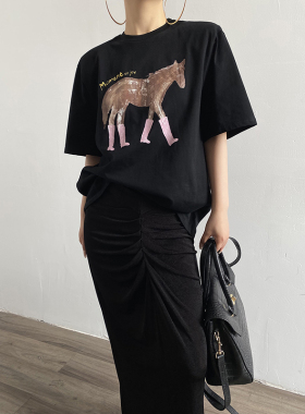 Acupstudio江右上 3月25日新品 粉靴马短袖T恤