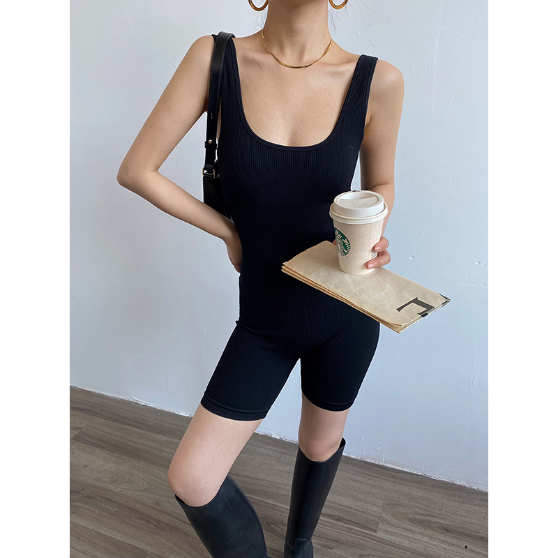 AcupStudio江右上欧美运动塑身连体衣女秋季弹力塑形衣（带胸垫）