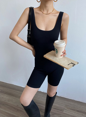 AcupStudio江右上欧美运动塑身连体衣女秋季弹力塑形衣（带胸垫）