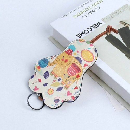 韩版可爱抽拉式汽车钥匙包女抽绳小包收纳车用迷你多功能通用