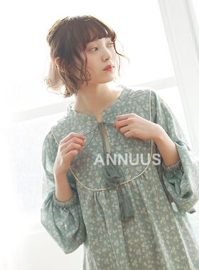 日系森女流苏印花宽松连衣裙
