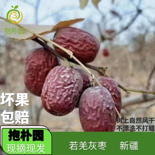 抱朴园新疆若羌灰枣自然风干不漂洗不打蜡带灰发货肉紧实厚核小