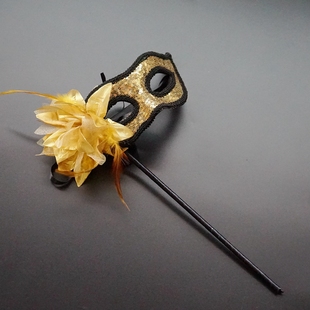 cosplay舞台表演手持面具古风直播面罩化妆舞会羽毛拍照派对道具