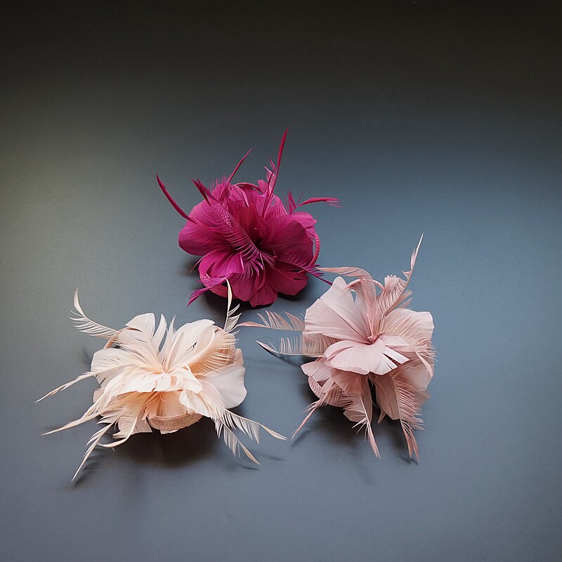 羽毛花朵配饰新娘派对舞蹈发饰胸花帽花小发夹纯欲超仙拍摄道具