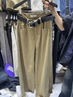 高品质韩系高腰显瘦直筒裤女2025秋冬新款宽松加绒休闲阔腿长裤潮