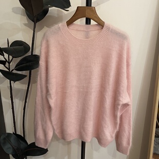 高品质绵羊毛慵懒风软糯毛衣女2025秋冬新款宽松显瘦套头针织上衣