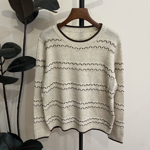 韩系慵懒风软糯毛衣女2025秋冬新款宽松高级显瘦套头羊毛针织上衣