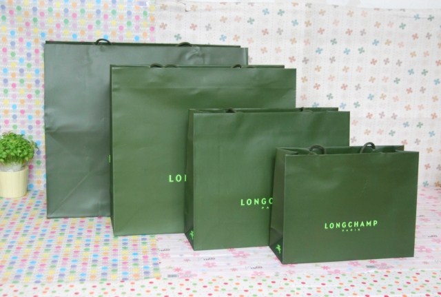 LONGCHAMP 长冠龙骧原装正品墨绿色高档出口纸袋 装柜包包包装袋