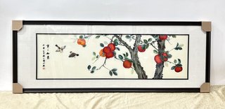 苏绣成品纯手工刺绣客厅餐厅挂画柿子事事如意手绣diy装饰挂画