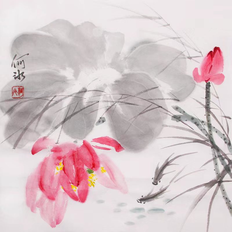 原创纯手绘国画荷花鸟画中式水墨画挂画无框装饰画宣纸书画芯真迹图片