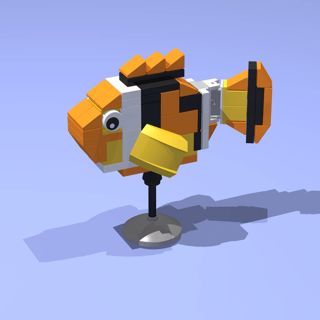 magicfingers乐高moc定制小丑鱼尼莫桌面摆件图纸小场景零件积木