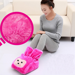 暖脚宝插电式电暖鞋办公室充电加热女毛绒捂脚垫保暖冬天暖足神器