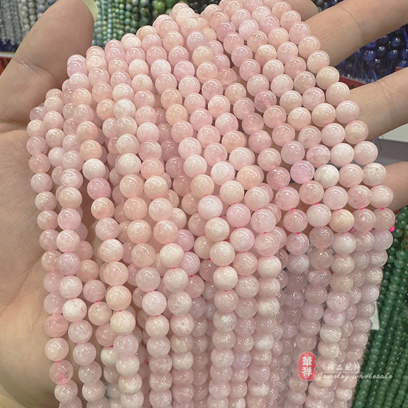 粉摩根石淡粉色玉石水晶散珠
