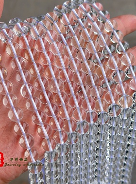 天然AA净体高货白水晶圆珠 6-10mm白水晶散珠diy手链项链饰品配件